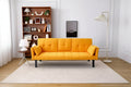 MAYEERTY 70 Inch Multifunctional Cotton Sofa Bed with Cup Holder Side Storage for Living Room Bedroom Yellow