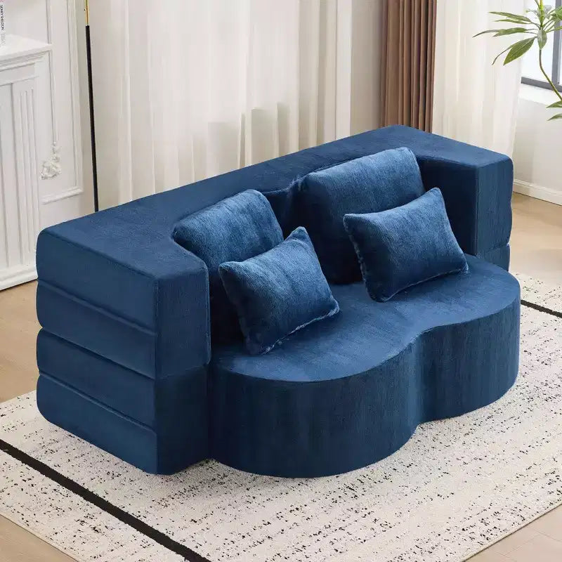 Canapé-lit futon pliant convertible moderne avec oreillers, canapé-lit en mousse confortable pour salon, appartement