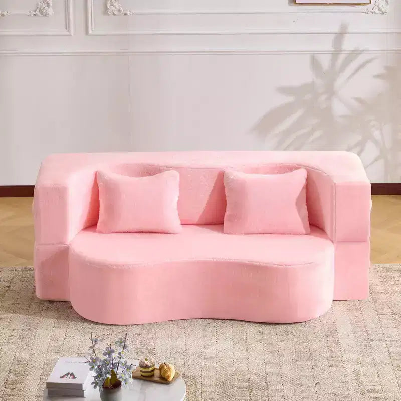 Canapé-lit futon pliant convertible moderne avec oreillers, canapé-lit en mousse confortable pour salon, appartement